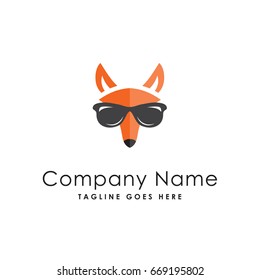 fox face cool animal, logo template