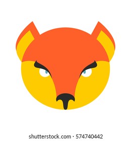 Fox face. Cute animal head. element for kids design
