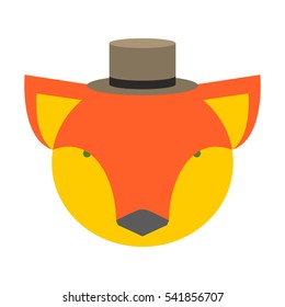 Fox face. Cute she-fox head. element for kids design
