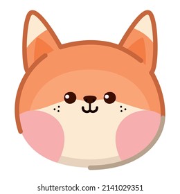 fox face design over white