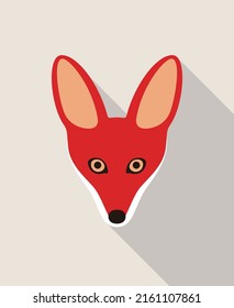 Fox face flat icon design, vector illustration