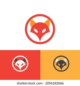 fox face icon logo design