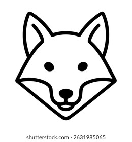 ícone de face de raposa no vetor de fundo branco
Ícone de linha de vetor animais