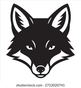 Fox face illustration vector of a silhouette design