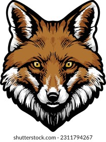 Fox Face Illustration. Wild. Forest. Vector