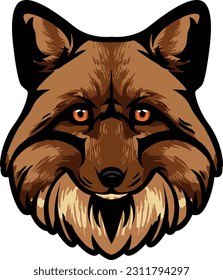 Fox Face Illustration. Wild. Forest. Vector
