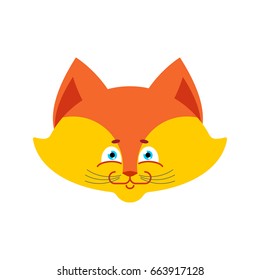 fox face Isolated. Cute wild animal on white background