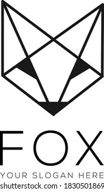 fox face line art logo design. fox logo icon, symbol vector design
