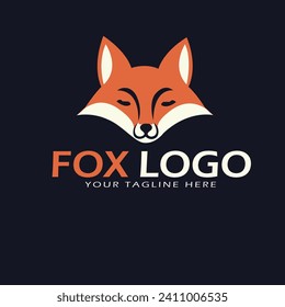 A fox face logo design