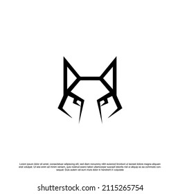 Fox face logo design vector illustration