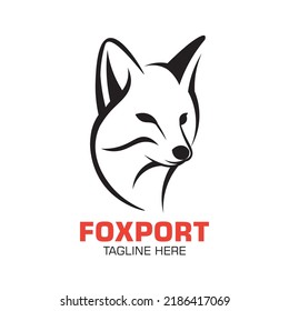 Fox face logo in line draw style, perfect for company and brand product logo design