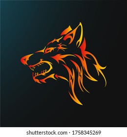 Fox face logo on dark background