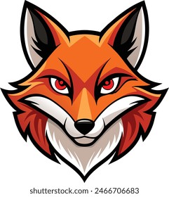 A fox face logo on vector.