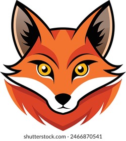 A fox face logo on vector.