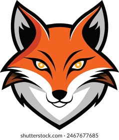 A fox face logo on vector.