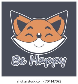 Fox face with motivational text
