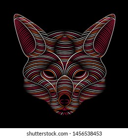 fox face outline vector for t shirt design