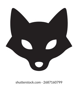 Fox face vetor ilustração limpo e preto.