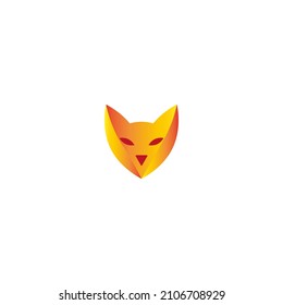 Fox face vector illustration for icon, symbol or logo