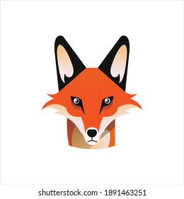 Fox face vector illustration on a white background