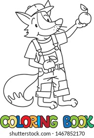 Fox farmer ABC coloring book. Alphabet F