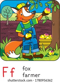 Fox Farmer. Tiere und Beruf ABC. Alphabet F