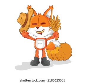 the fox farmer mascot. cartoon vector