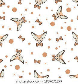 Fox Fennec bow tie cute pattern