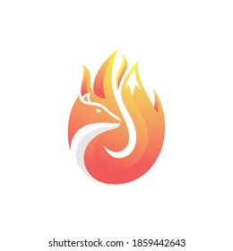 Fox Fire Animal Wildlife Modern Creative Illustration Logo