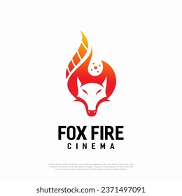 Fox fire and Cinema Logo Design Concept