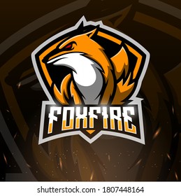 Fox fire mascot esport logo design
