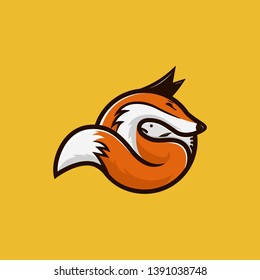 fox fish cartoon illustration vector