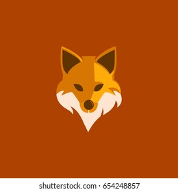 fox flat design icon logo vector 