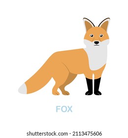 Fox flat icon. Colored element sign from wild animals collection. Flat Fox icon sign for web design, infographics and more.