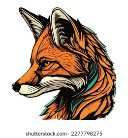 Fox Flat Icon Isolated On White Background