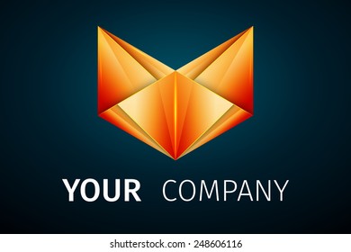 fox flat icon vector illustration on dark background with shadow, excellent vector illustration, EPS 10