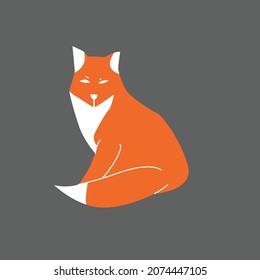 fox flat illustration and drawing