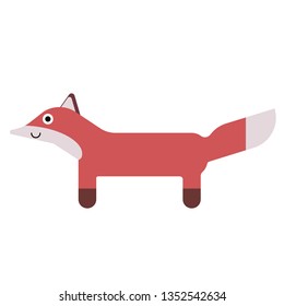 Fox flat illustration on white