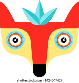 Fox flat illustration on white