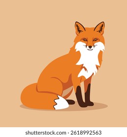 Fox flat vector illustration Eps 10