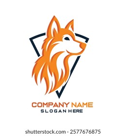 Fox flat vector illustration logo design
