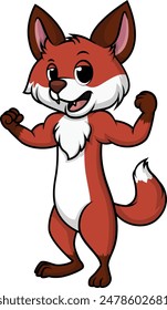 Fuchs, der seine Muskeln spielen lässt Vektorillustration
