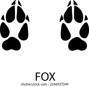 Fox foot print illustration on white background..eps