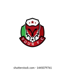 Fox football club logo vector icon illustration
