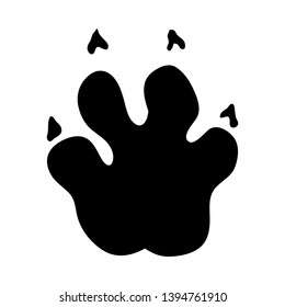 Fox Footprint. Black Silhouette Design. Vector Illustration.