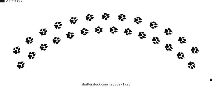 Fox footprint vector illustration. Wild animal track