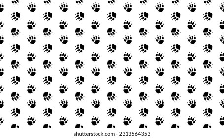 Fox Footprints Seamless Pattern Background.