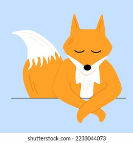fox, forest animal, vector illustration