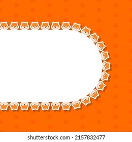 Fox with frame for banner, poster, and greeting card