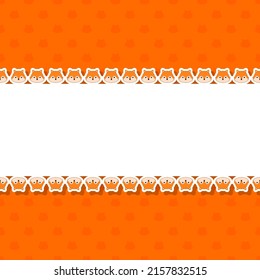 Fox with frame for banner, poster, and greeting card